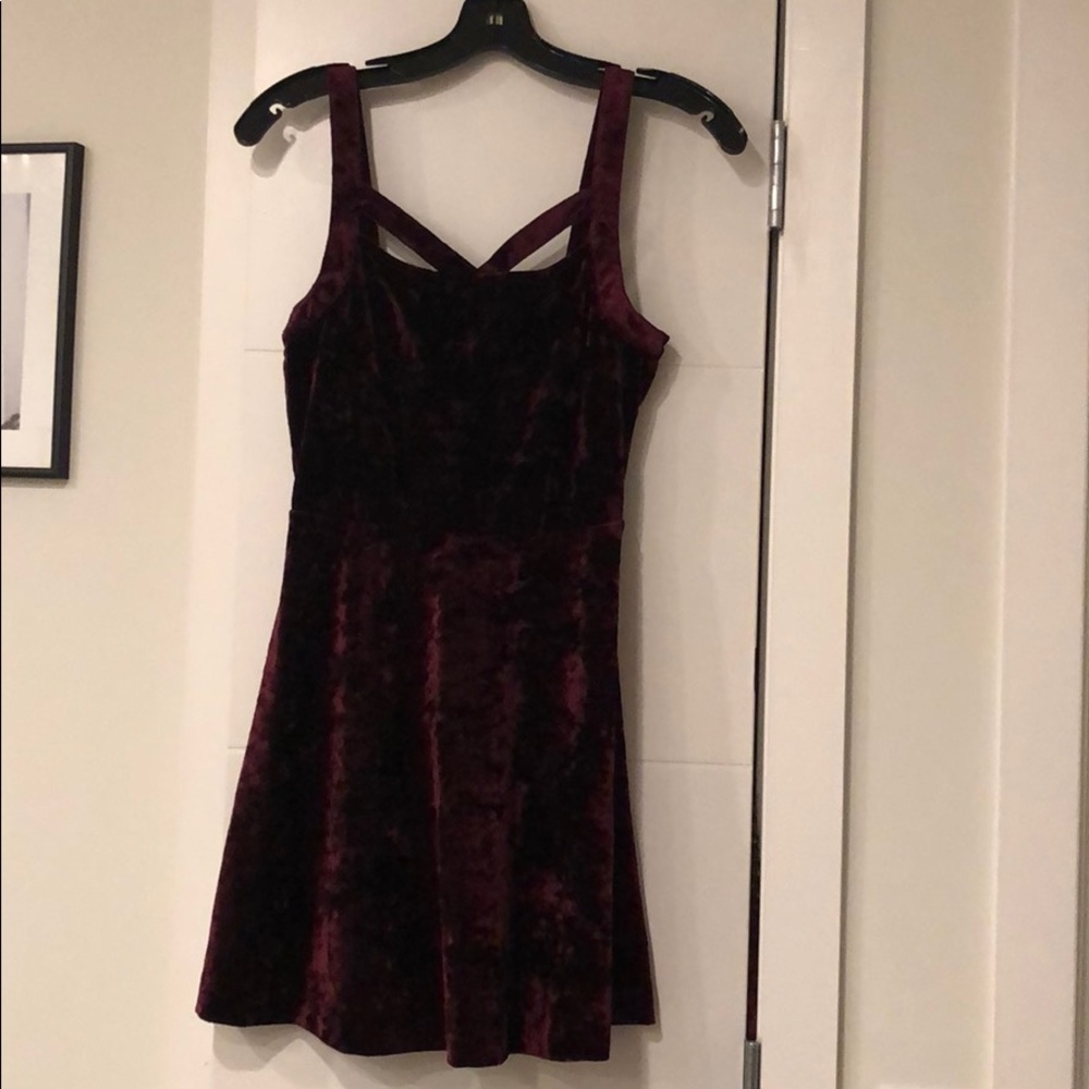 Velvet burgundy dress - urban outfitters
